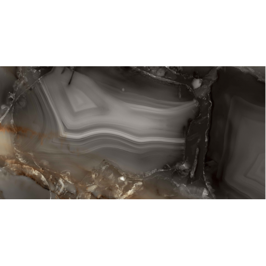 Πλακάκι Black Onyx Full Lappato 60Χ120 Μαύρο Γυαλιστερό